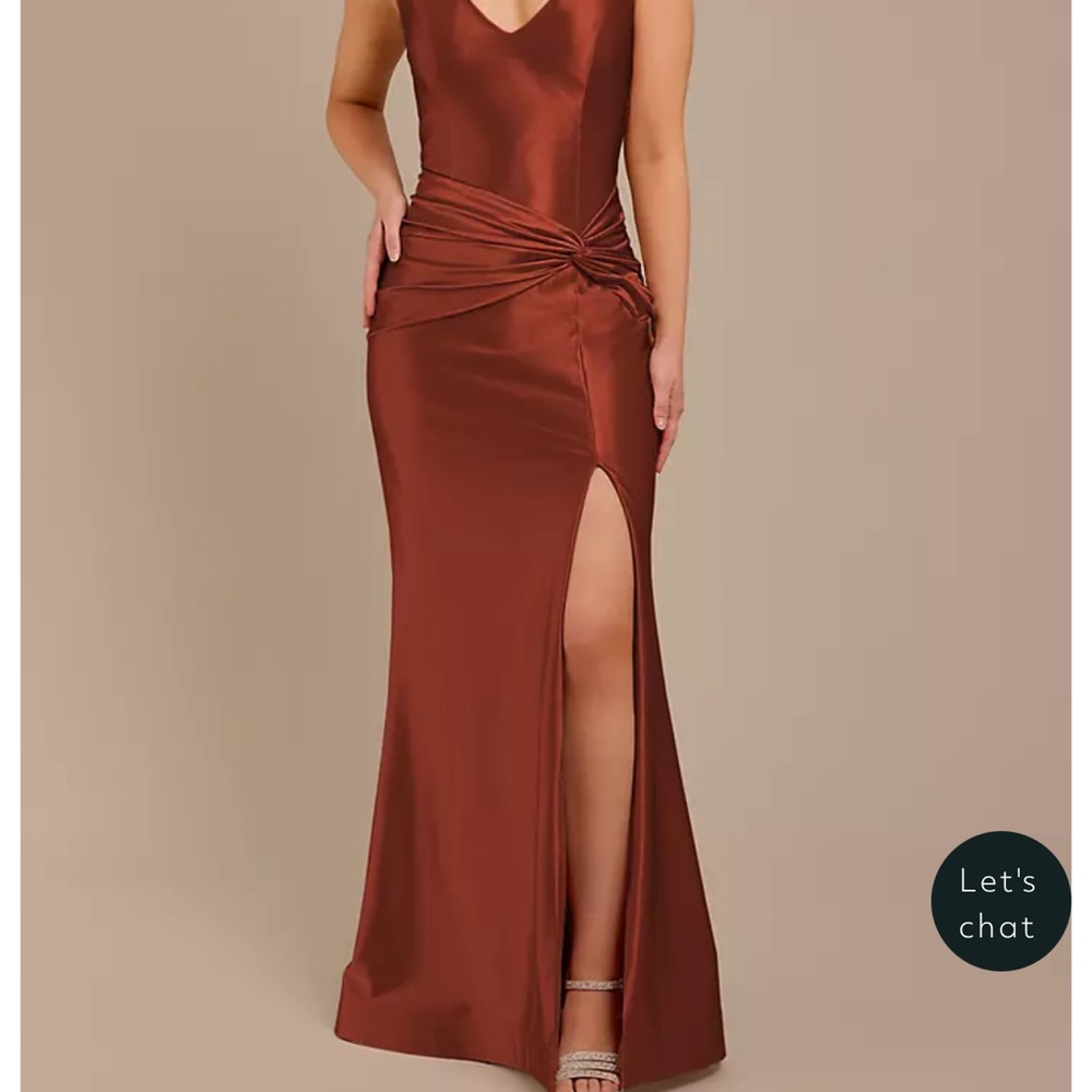 Elegant Rust Satin Gown